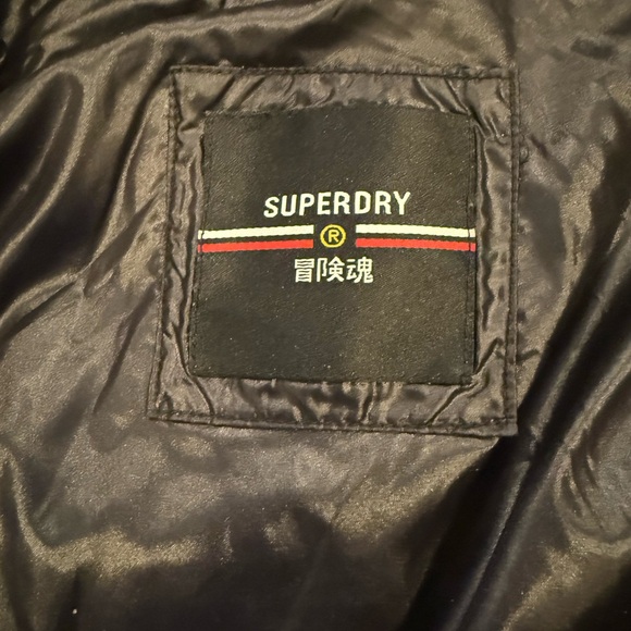 Superdry Shiny Black Long Puffer Jacket size 6 - Picture 9 of 12
